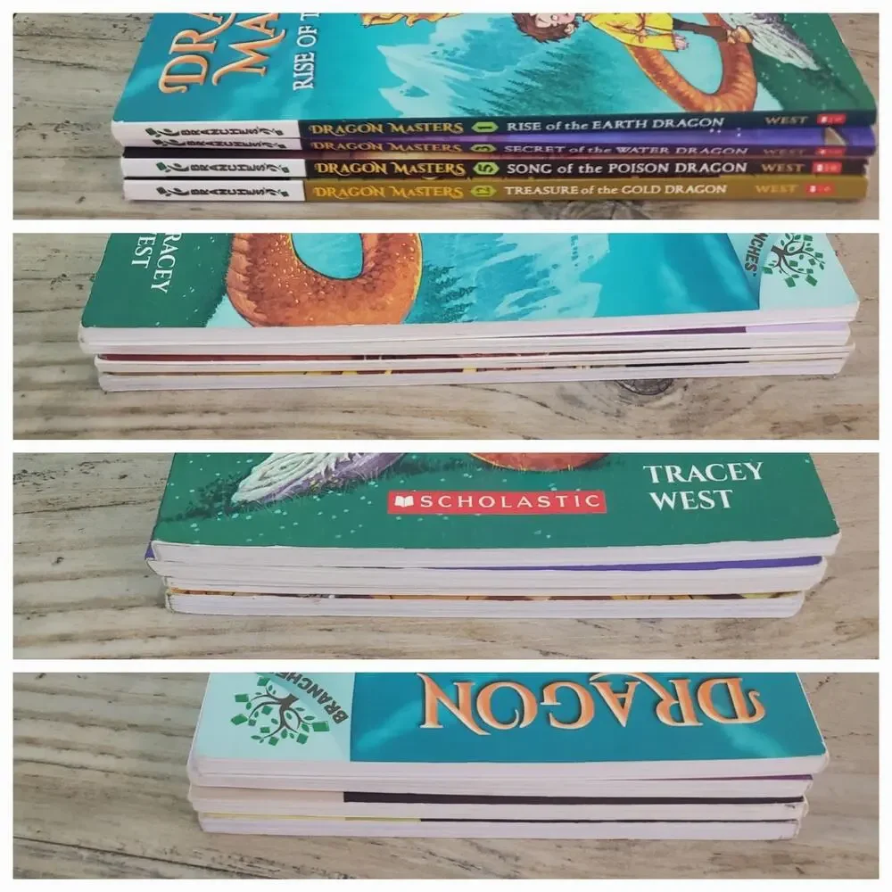 Lot of 4 Dragon Masters Books 1, 3, 5, 12 Tracy West Scholastic Paperback Chapte